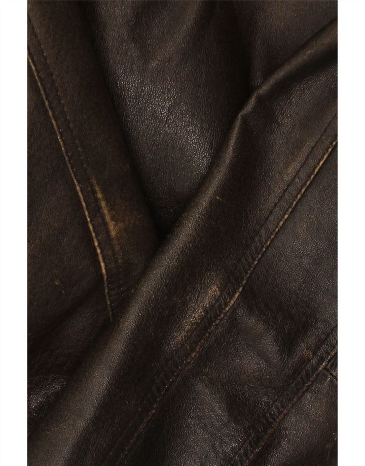 Jachetă de piele pentru bărbați Route 66 UK 40, piele maro mare