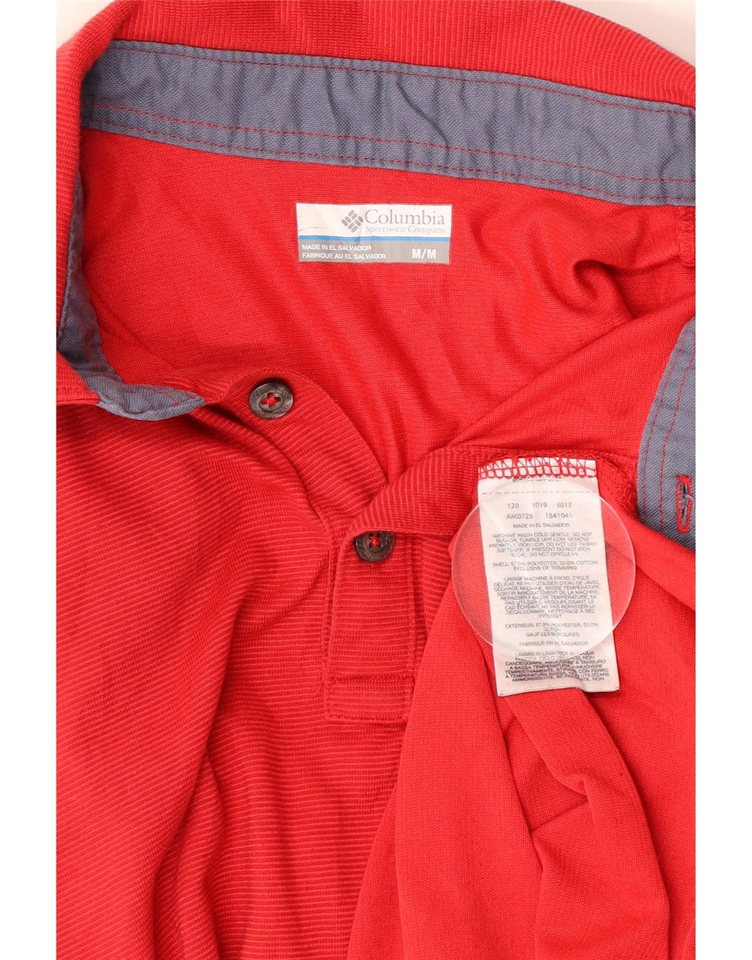 Tricou polo Columbia Omni-Wick pentru bărbați, poliester cu dungi roșii medii