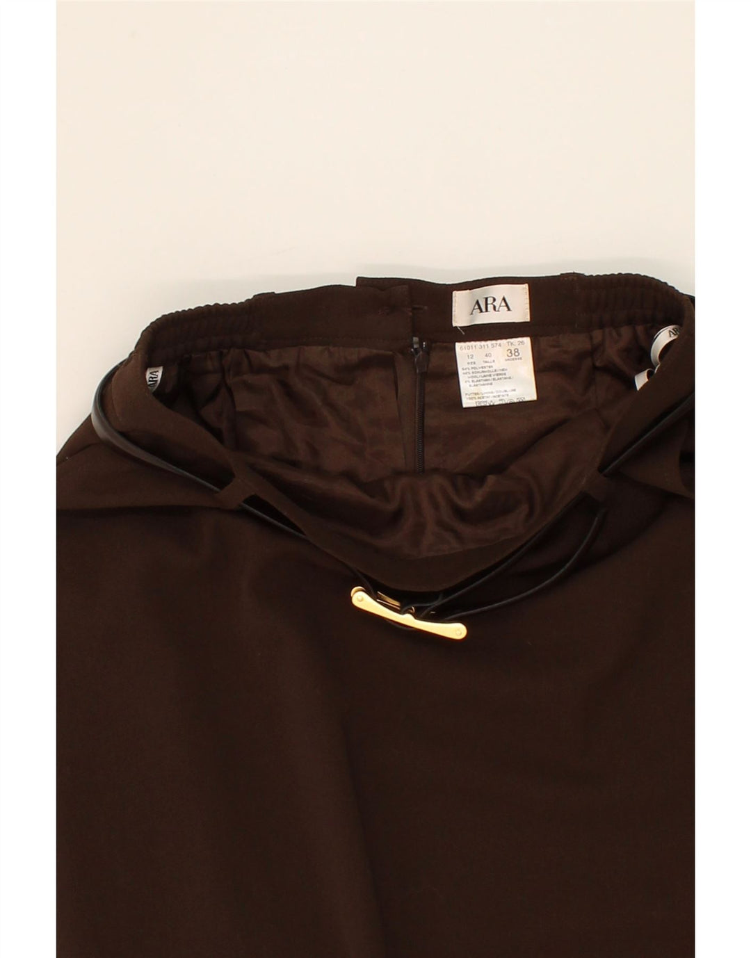 ARA Womens Pencil Skirt UK 12 Medium W26 Brown Polyester Vintage ARA and Second-Hand ARA from Messina Hembry 