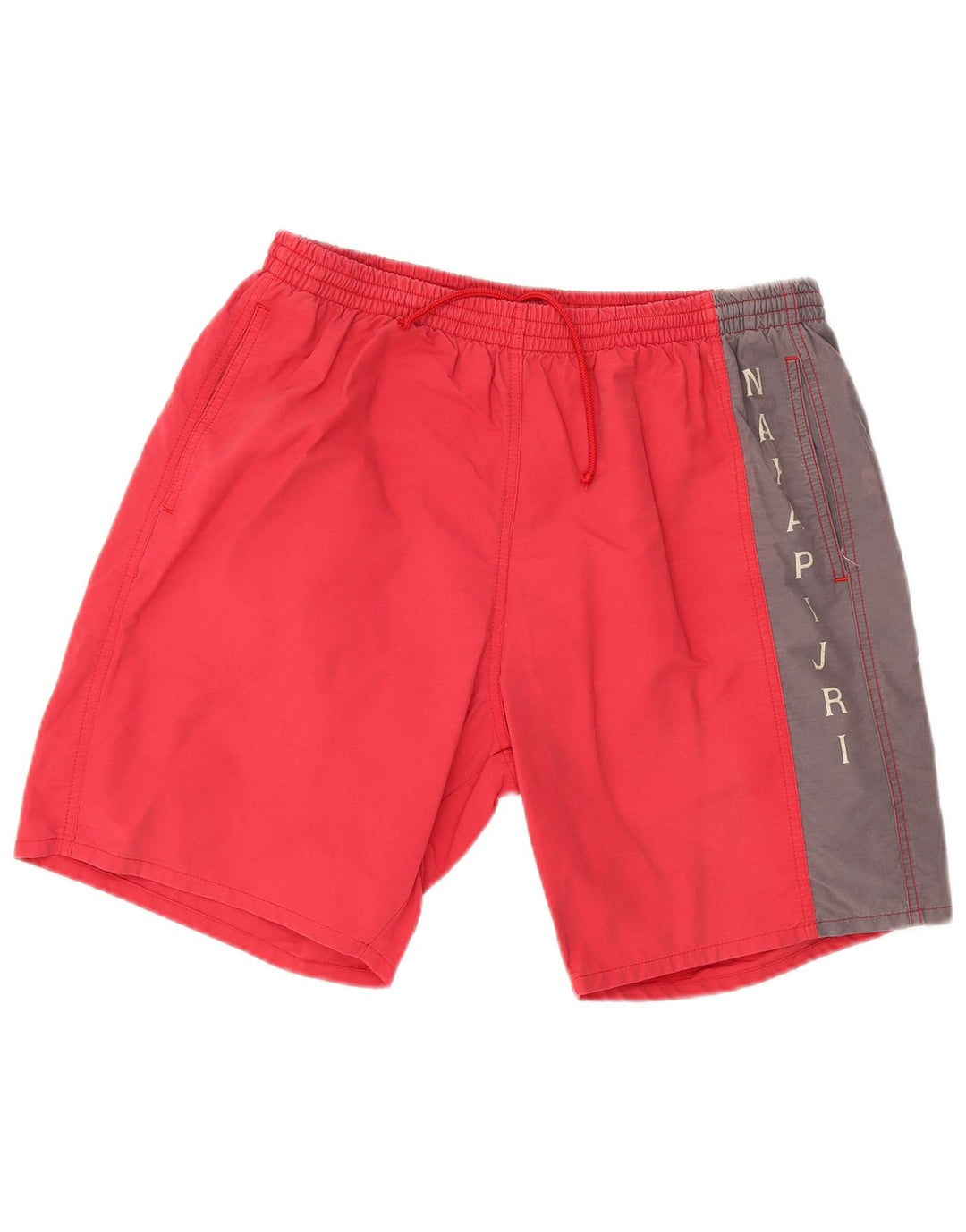 Pantaloni scurți sport grafic NAPAPIJRI pentru bărbați, bumbac color bloc roșu 2XL