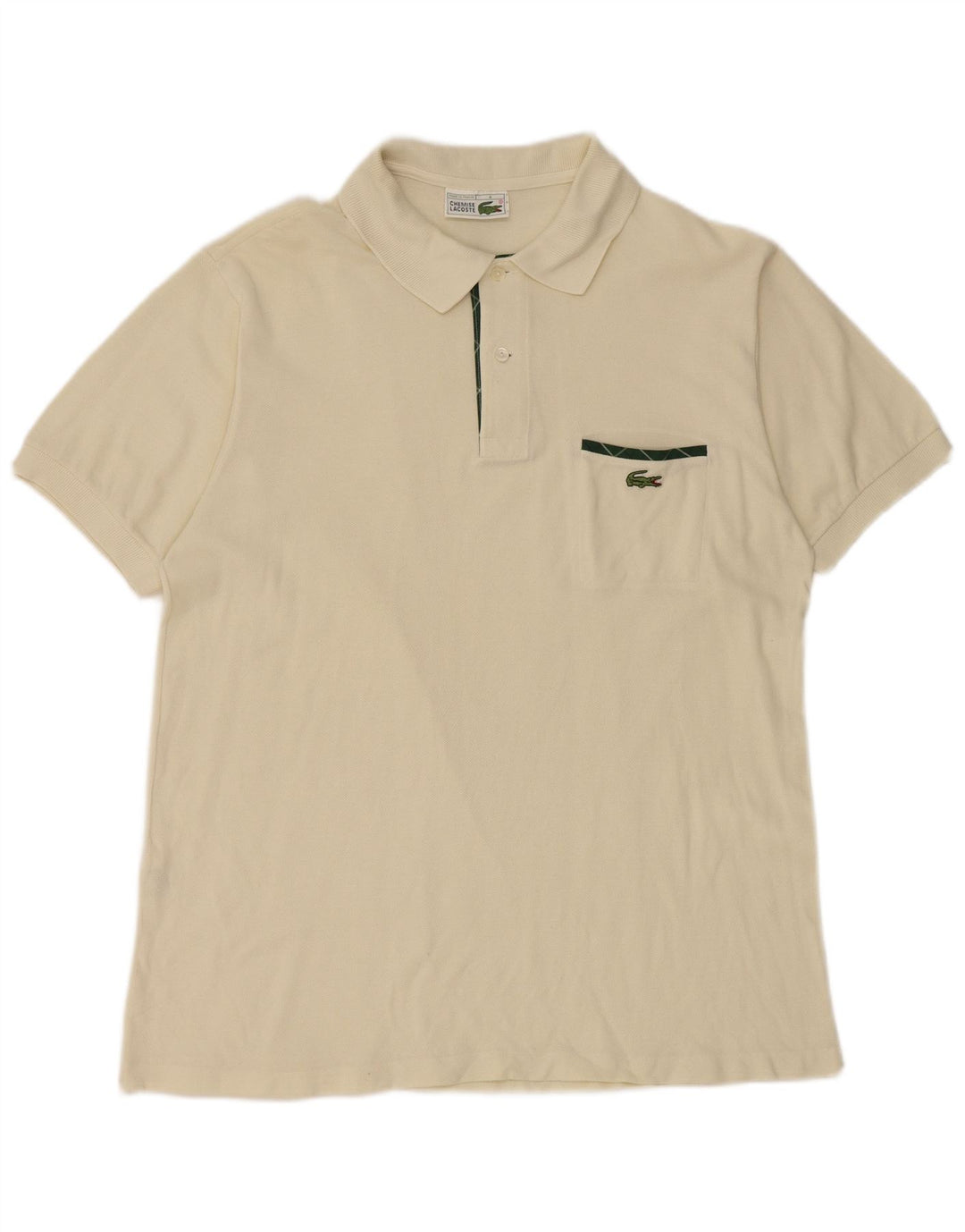 Tricou polo LACOSTE pentru bărbați, mărimea 4, bumbac alb, mediu