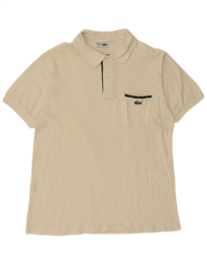 Tricou polo LACOSTE pentru bărbați, mărimea 4, bumbac alb, mediu