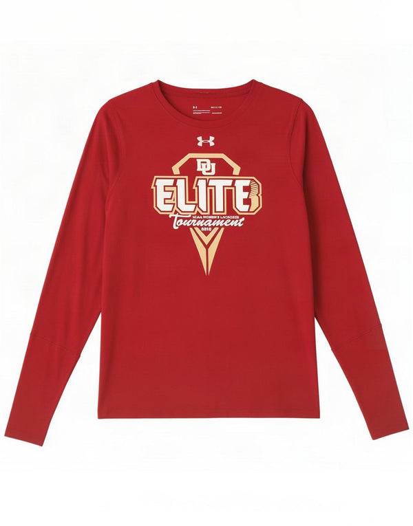 Under Armour Elite Graphic Top cu mânecă lungă Poliester burgundy mic