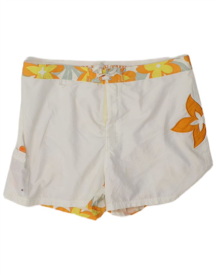 Sundek Costum de baie grafic pentru bărbați XL, alb, din poliester floral