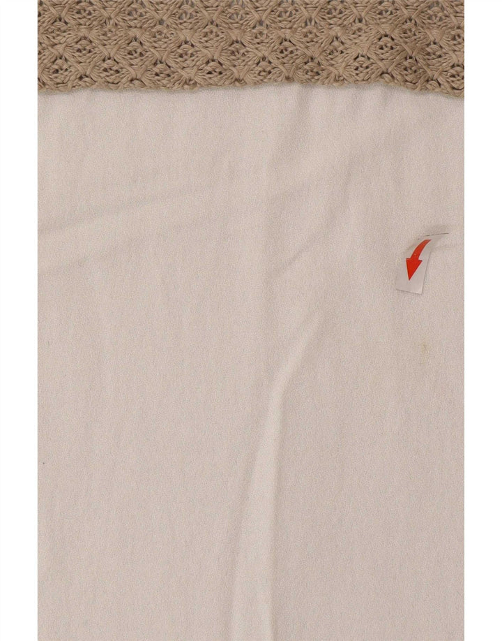 Bluză din croșetat Zara pentru femei UK 12 Medium Bej Poliester color bloc