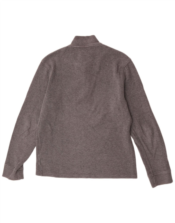 Hanorac Calvin Klein pentru bărbați, cu fermoar, cu gât, din bumbac mic, gri