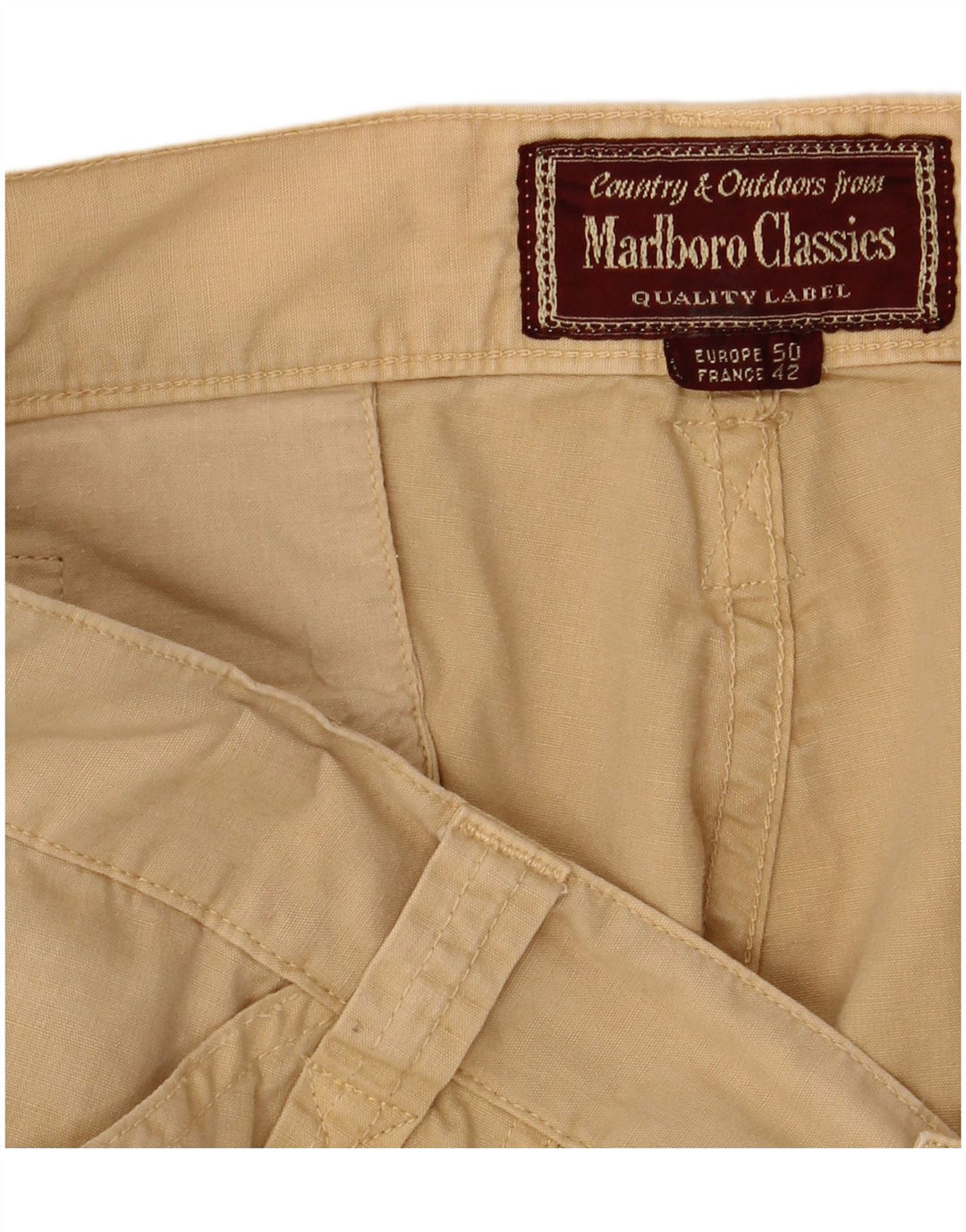 MARLBORO CLASSICS Pantaloni cargo drepți pentru bărbați EU 50 Large W34 L33 Bej