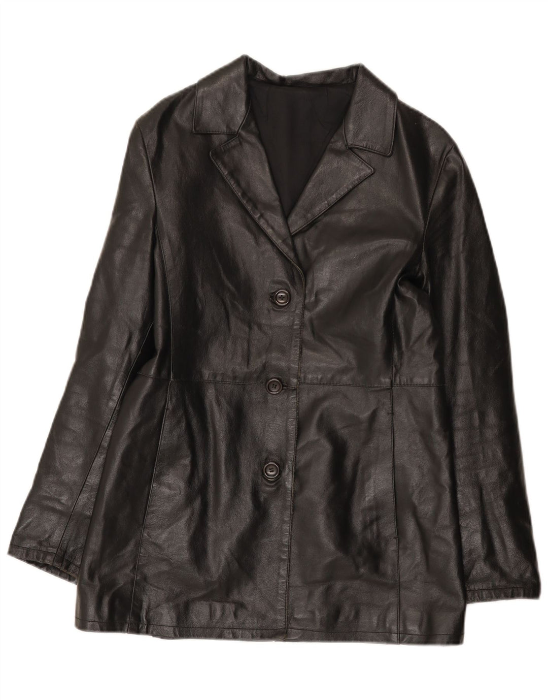 Geaca de piele vintage pentru femei IT 42 Medium Black Leather