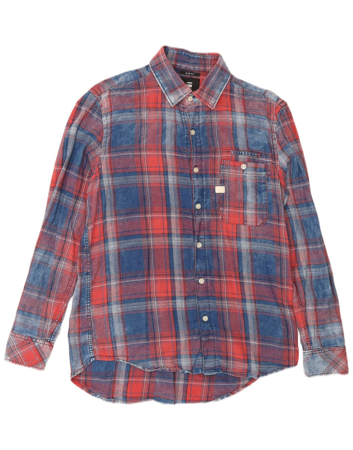 Cămașă pentru bărbați G-Star Slim Fit, mare, albastru, din bumbac