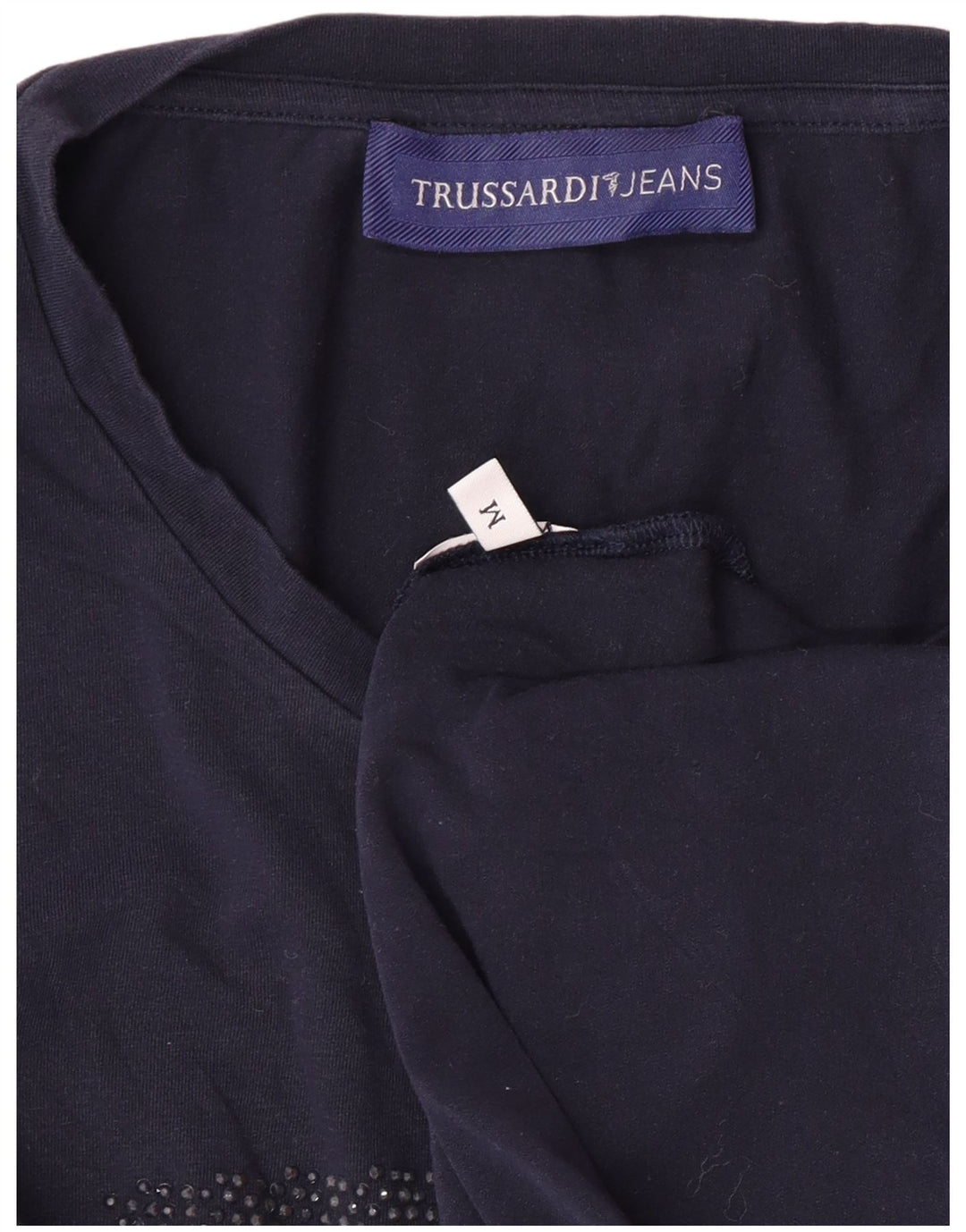TRUSSARDI JEANS Tricou cu grafic pentru femei Top UK 12 Medium Bleumarin