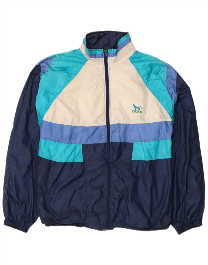 Jachetă de trening pentru bărbați de epocă, XL, albastru bleumarin, nailon color bloc