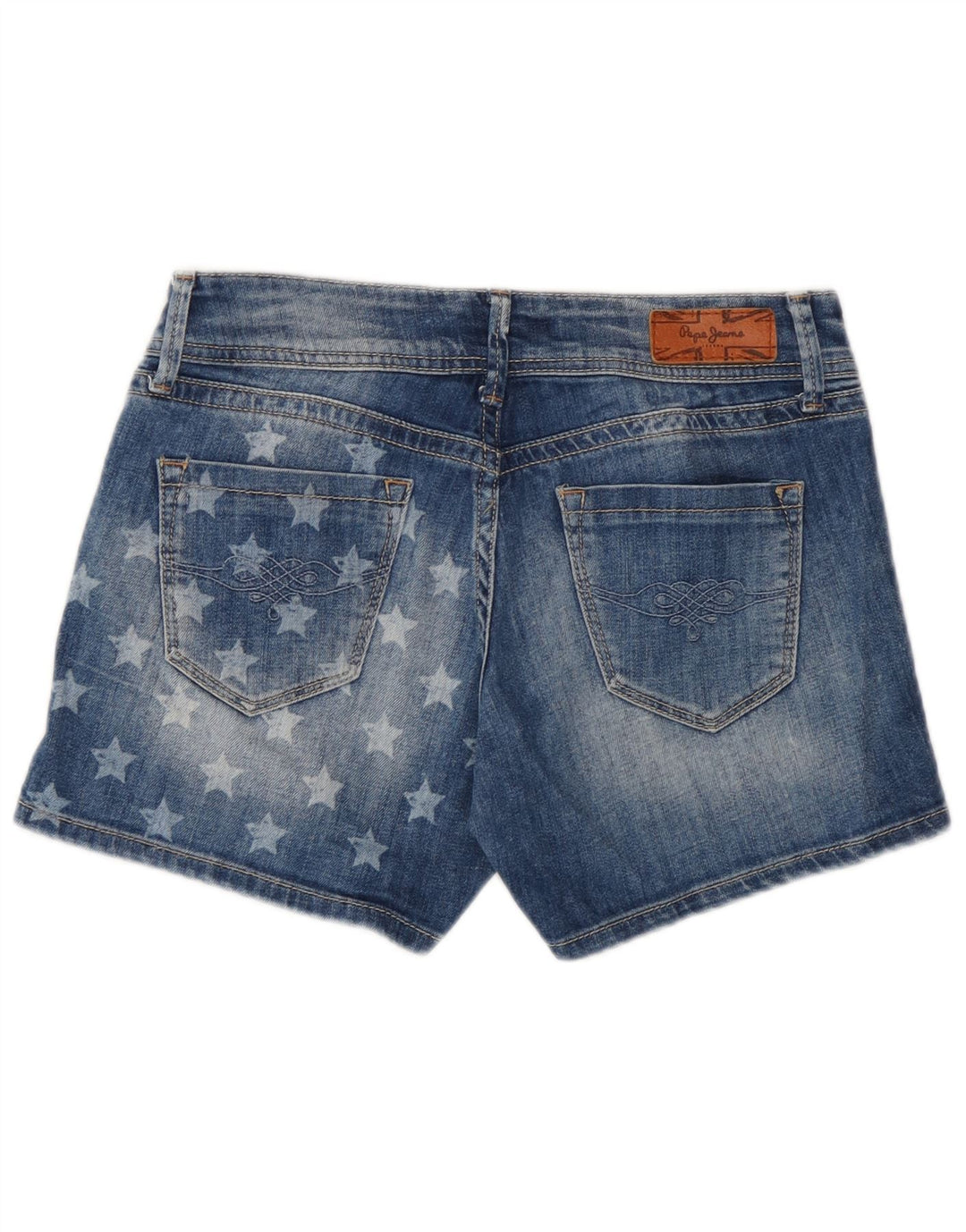 Pantaloni scurți din denim grafic pentru femei PEPE Jeans W27 Small Blue Bumbac