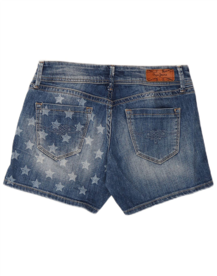 Pantaloni scurți din denim grafic pentru femei PEPE Jeans W27 Small Blue Bumbac