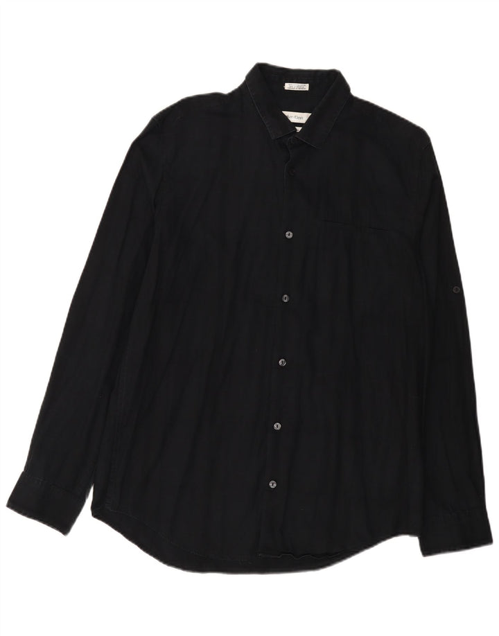Cămașă pentru bărbați Calvin Klein Classic Fit Bumbac mediu albastru bleumarin