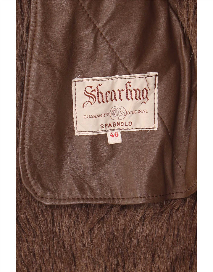 Palton vintage pentru femei din shearling EU 42 XL maro