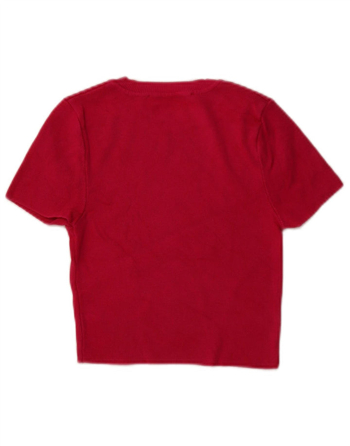 Pulover ZARA pentru damă, cu mânecă scurtă, cu decolteu, mic, roz