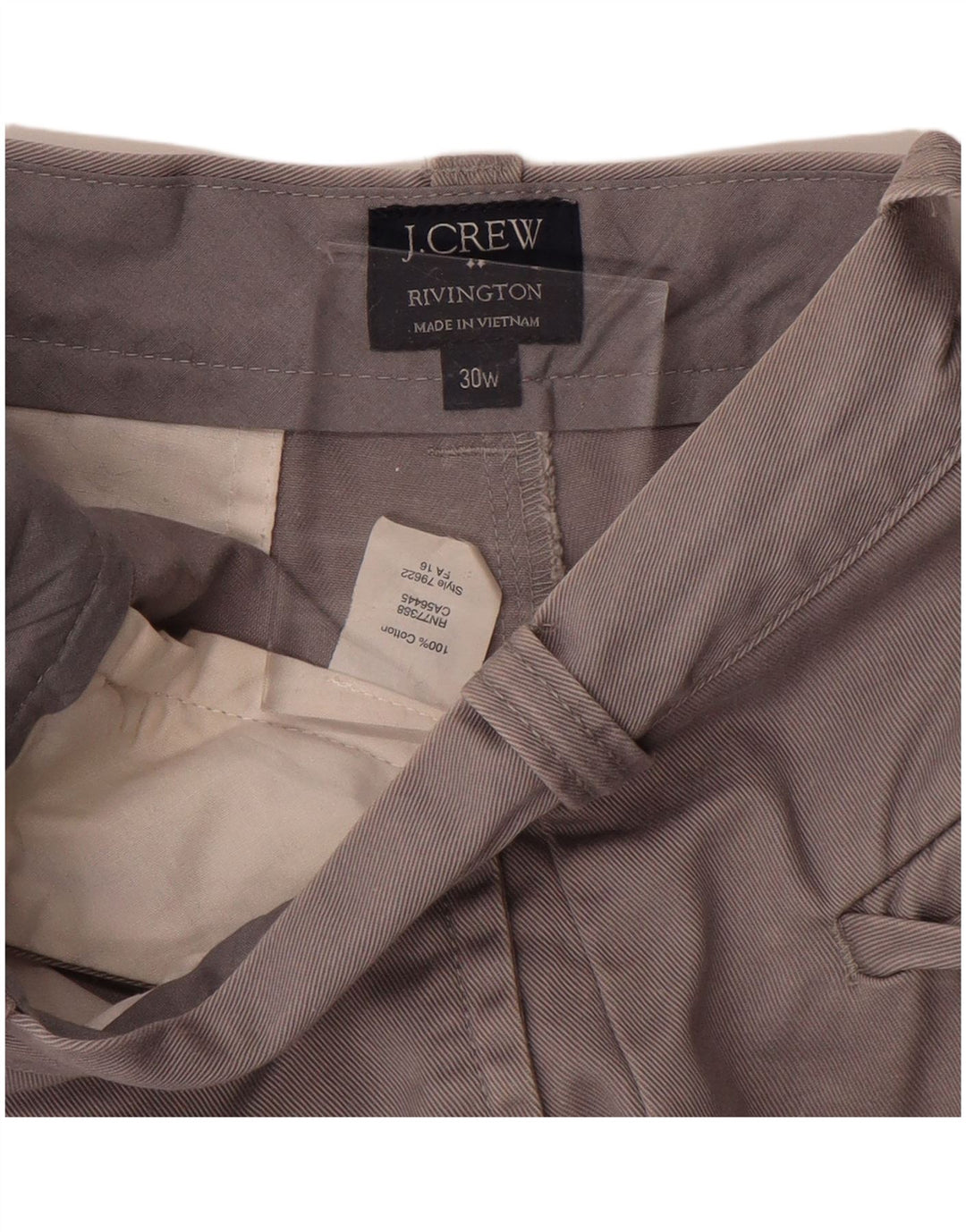 J. CREW Mens Rivington Chino Shorts W30 Medium Grey Cotton
