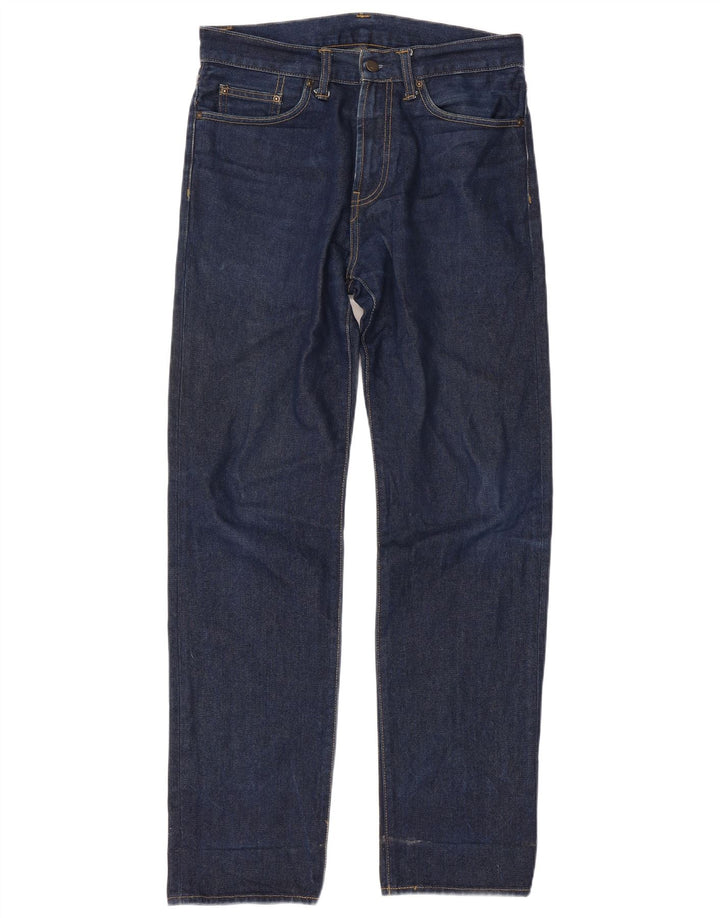 Blugi pentru bărbați CARHARTT Drepți W29 L32 Bumbac bleumarin