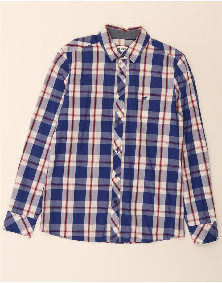 Cămașă pentru bărbați Mustang Slim Fit, bumbac cu carouri albastre mici