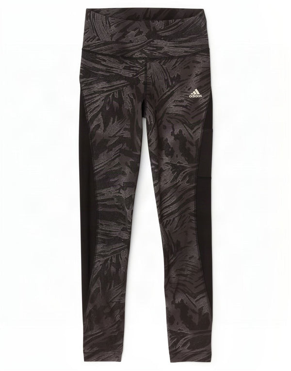 Leggings Aeroready pentru femei Adidas UK 8/10 Small Black Animal Print