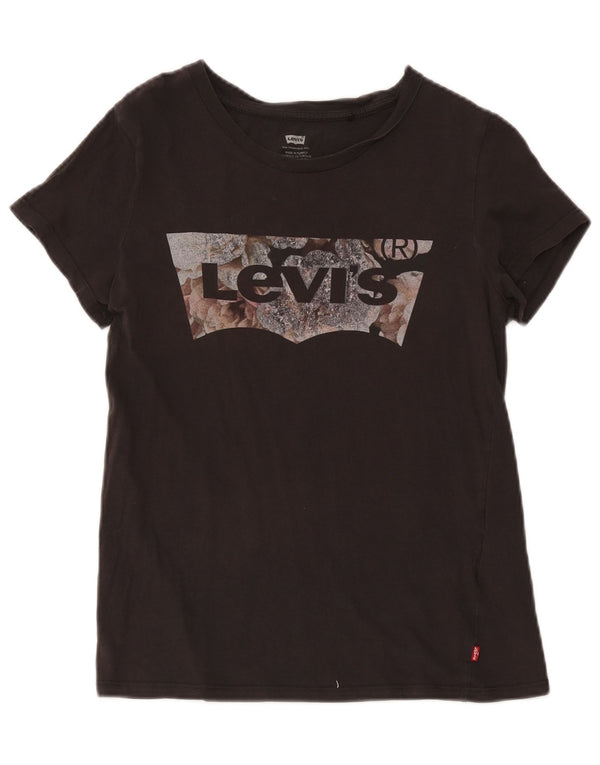 Tricou grafic Levi's pentru femei Top UK 10 Small Black Bumbac