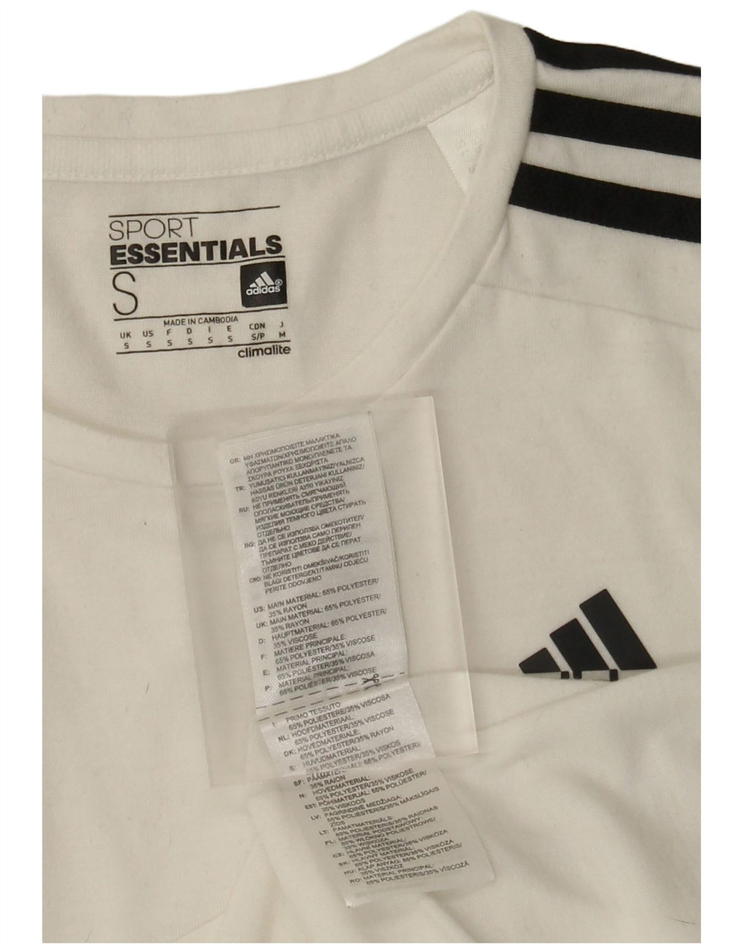 Tricou Adidas Climalite pentru femei Top UK 10 Small Poliester alb
