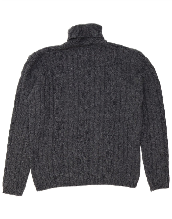 CALVIN KLEIN JEANS Pulover supradimensionat cu gât rulat pentru femei UK 18 XL gri