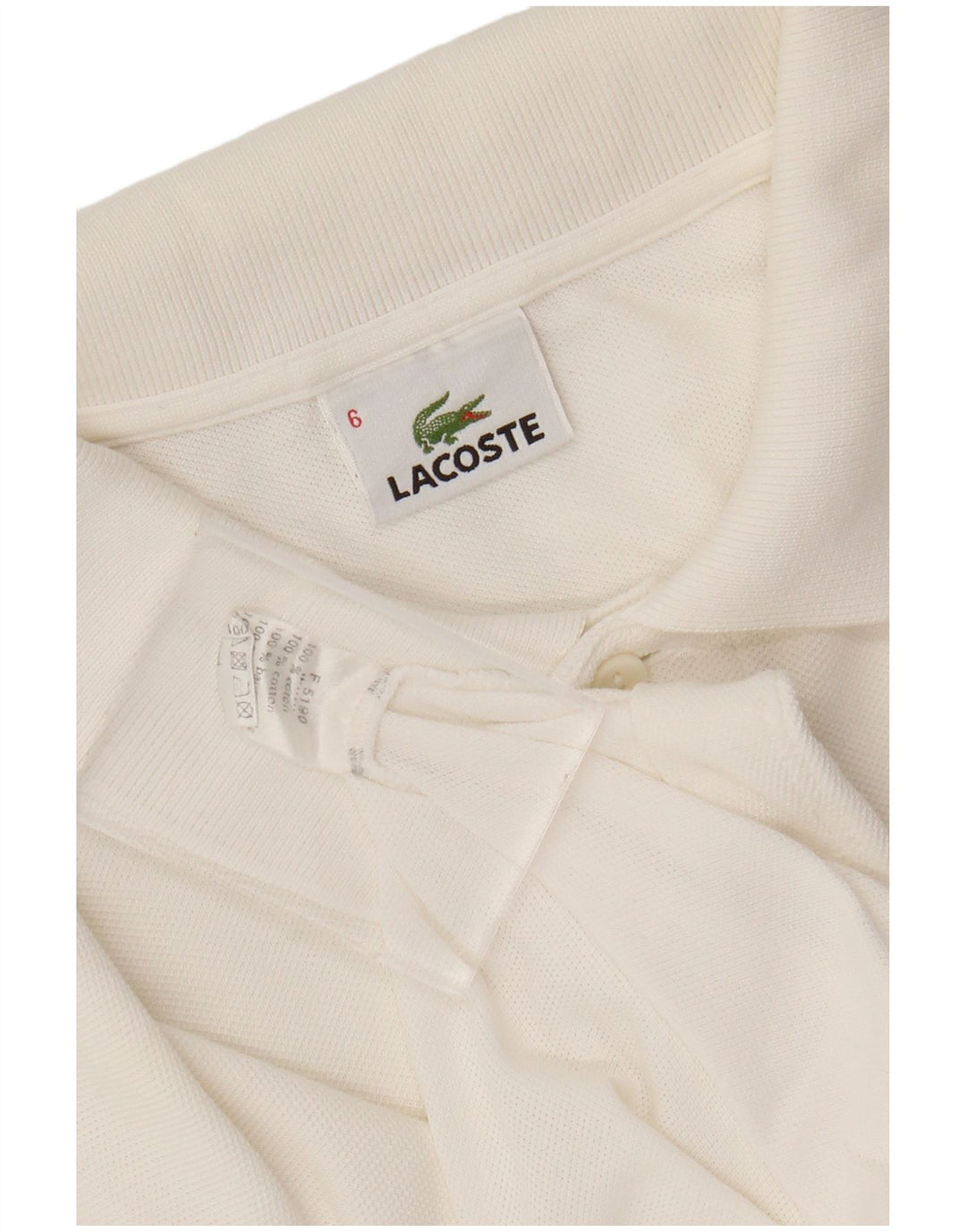 Tricou polo pentru bărbați LACOSTE Mărimea 6 XL Bumbac alb