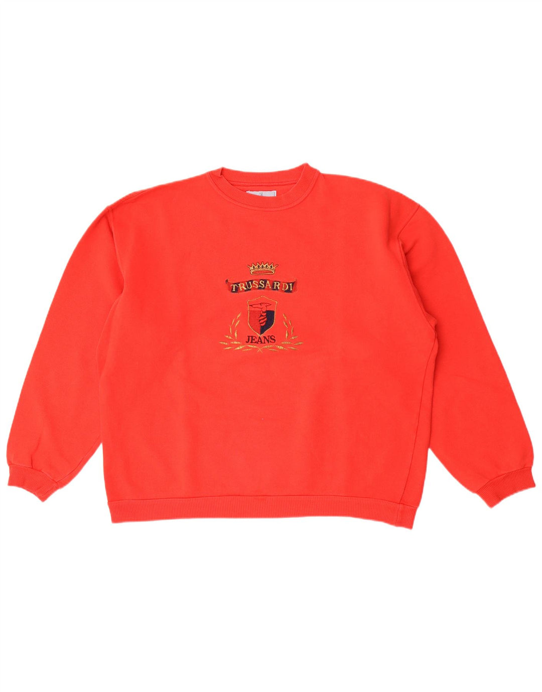 Trussardi Jeans Hanorac grafic pentru bărbați Jumper Bumbac Roșu Mediu