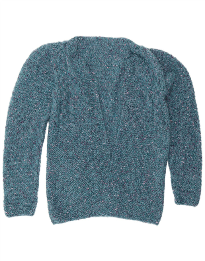 Pulover Vintage cardigan deschis pentru femei UK 12 Medium Blue Flecked