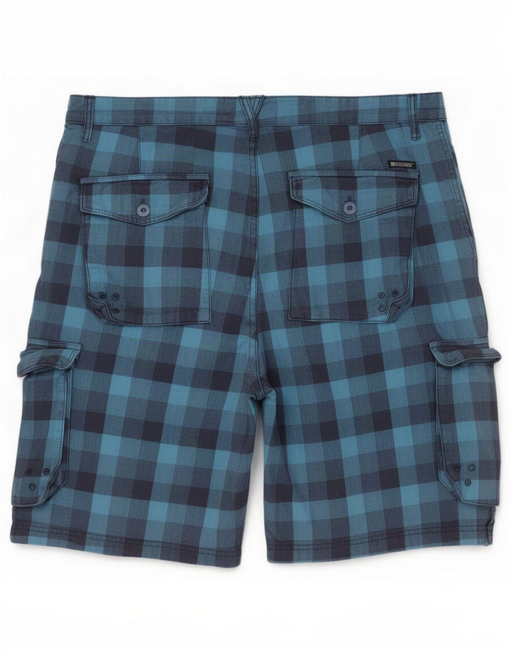 Pantaloni scurți cargo DC pentru bărbați W38 XL Blue Check Bumbac