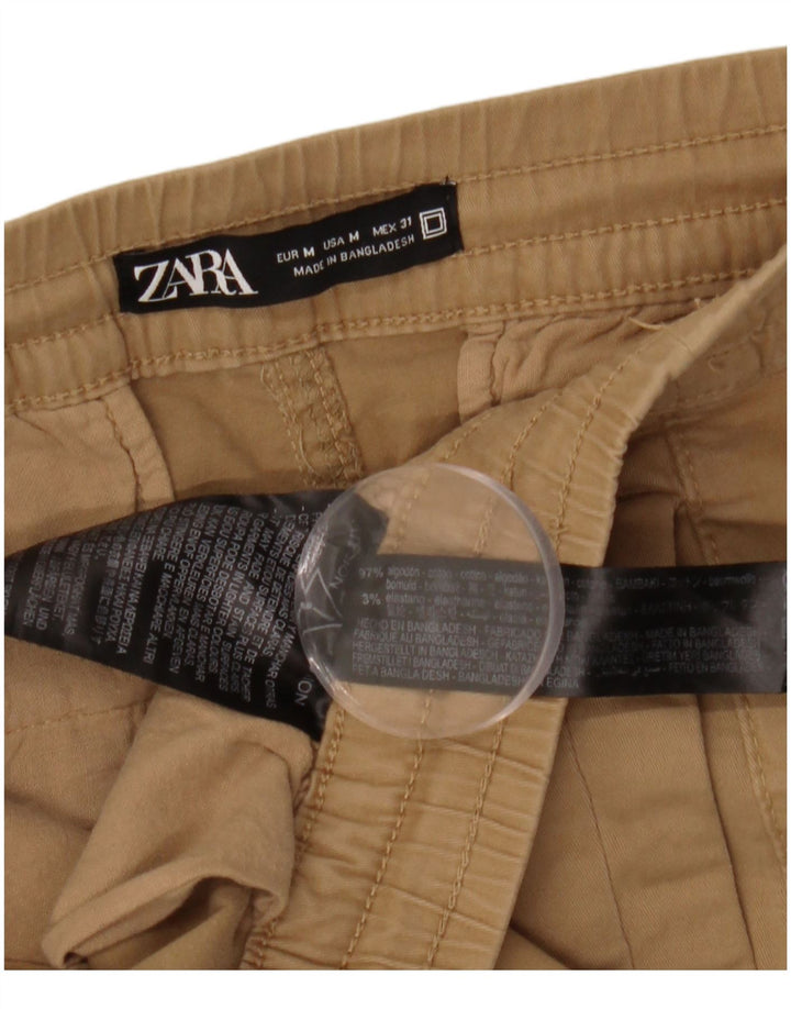 Pantaloni tăiați drept bărbați ZARA L31 L26 bumbac bej