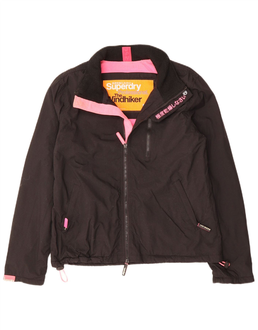 SUPERDRY Windhiker Windbreaker Jacket pentru femei UK 16 Large Black