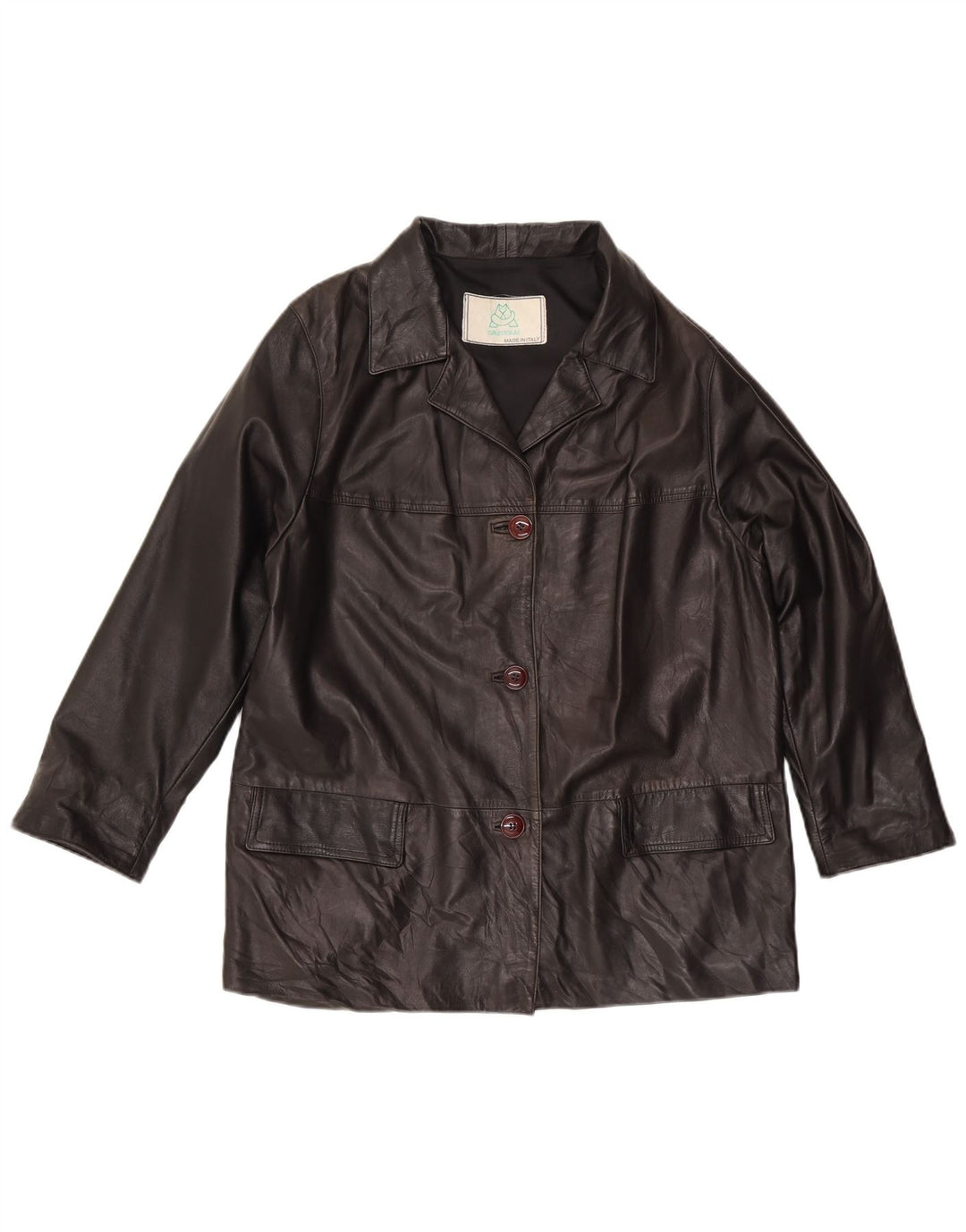 Jachetă de piele vintage pentru femei UK 16 Large Black
