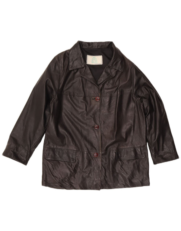 Jachetă de piele vintage pentru femei UK 16 Large Black