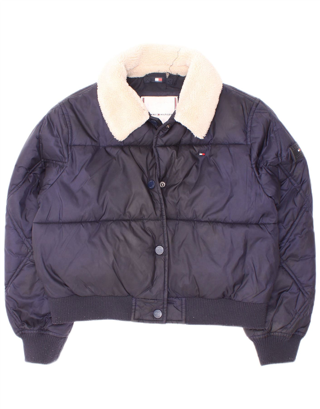 Jachetă căptușită pentru fete Tommy Hilfiger 7-8 ani Poliester bleumarin