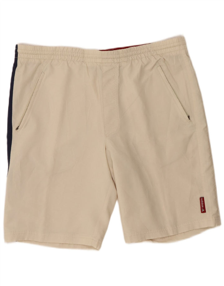 Pantaloni scurți sport grafic Adidas pentru bărbați XL, bej, poliester color bloc
