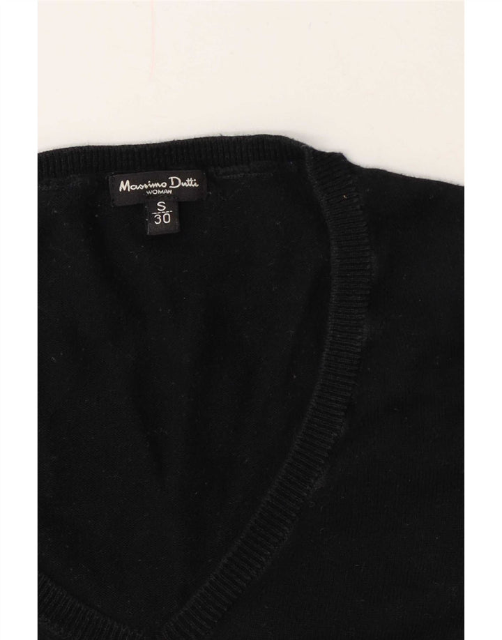 Pulover cu decolteu în V Massimo Dutti pentru femei UK 10 Mic Negru