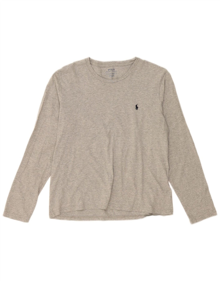 Top pentru bărbați Polo Ralph Lauren cu mânecă lungă, bumbac gri mic