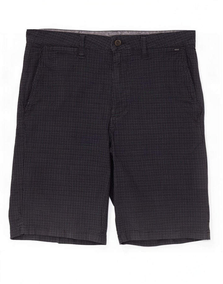 Pantaloni scurți chino pentru bărbați Vans W32, bumbac cu carouri medii, negru