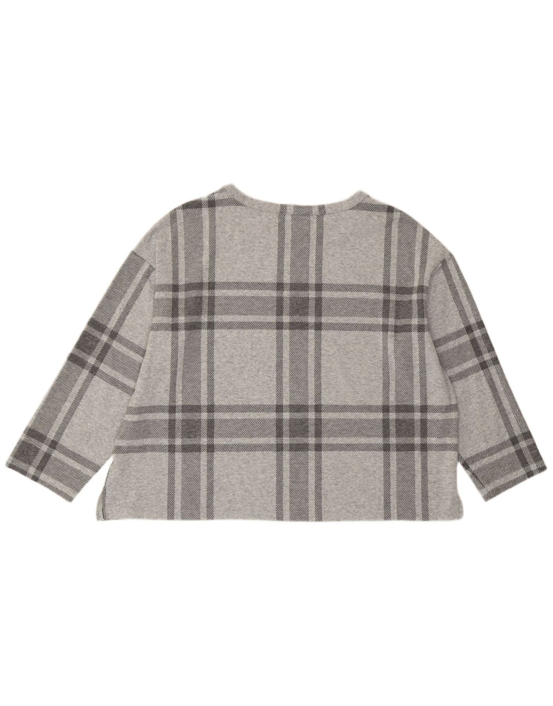 Crop Top pentru femei Marks & Spencer cu mâneci 3/4 UK 20 2XL, gri, carouri, poliester