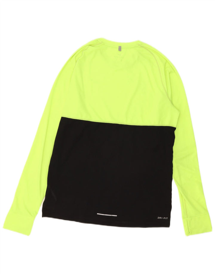 Tricou pentru bărbați Nike Dri Fit Top cu mânecă lungă, verde mediu, poliester color bloc