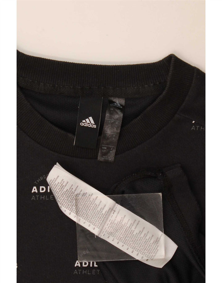 Hanorac grafic pentru bărbați Adidas Jumper mic, negru, bumbac