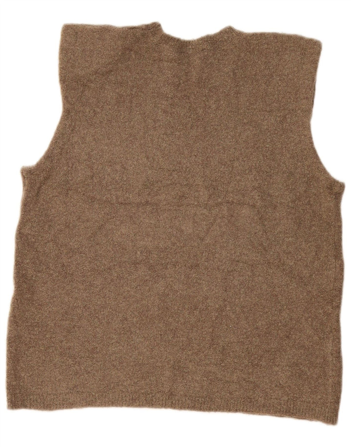 Top cu vesta Zara pentru femei UK 14 Medium Khaki Flecked Polyamide