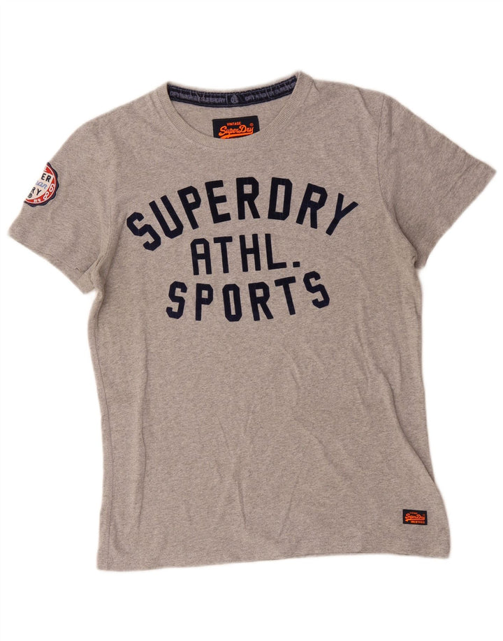 Tricou grafic pentru bărbați Superdry Top din bumbac gri mediu