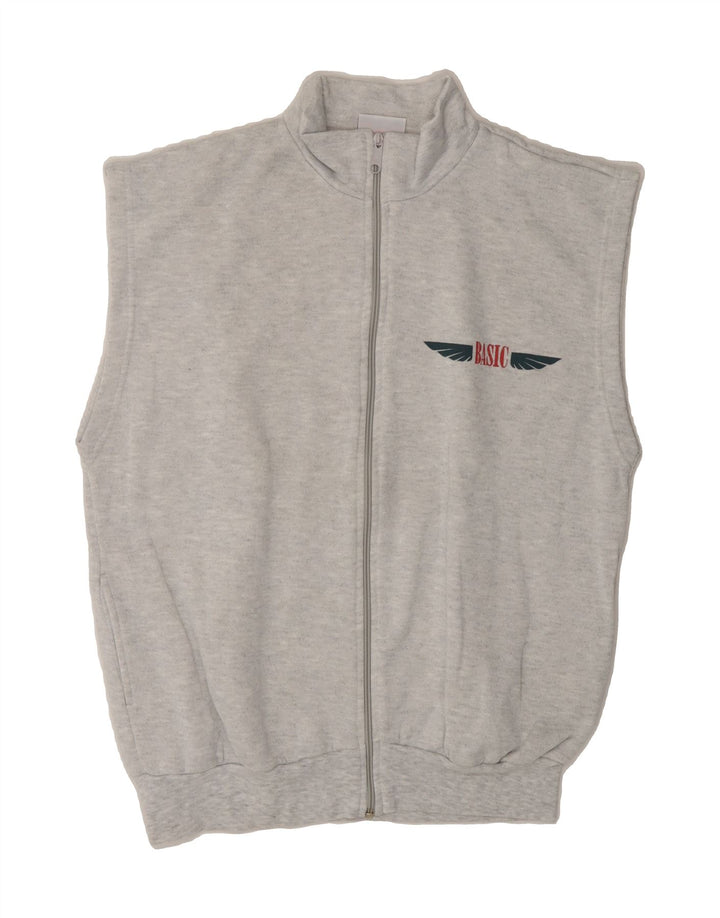 ACTIVE Mens Sleeveless Tracksuit Top Jacket Medium Grey Polyester Vintage Active and Second-Hand Active from Messina Hembry 