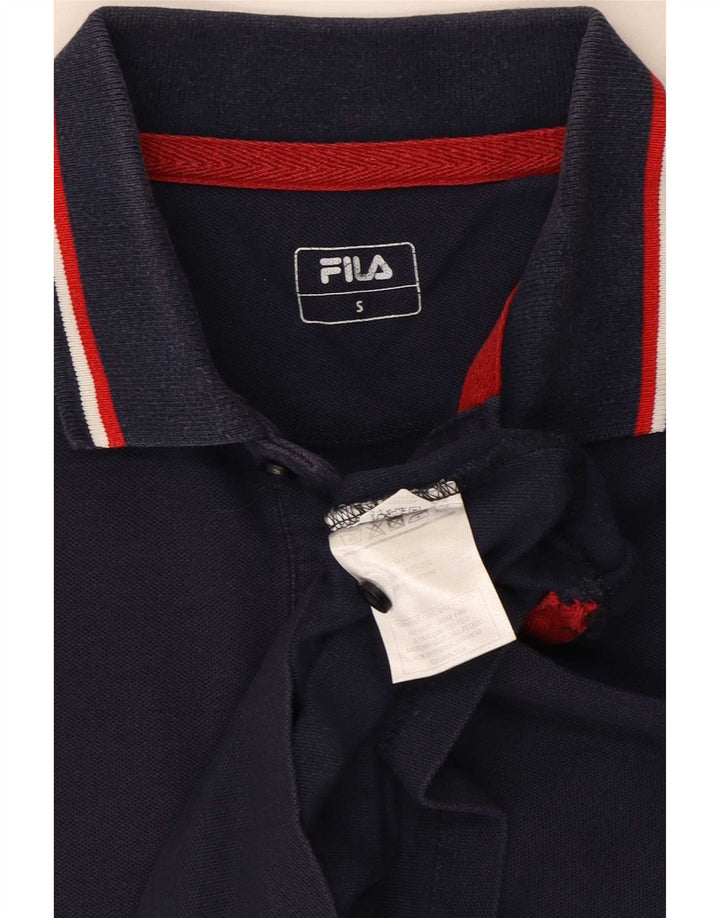 Cămașă polo Fila pentru bărbați, bumbac cu dungi, albastru marine