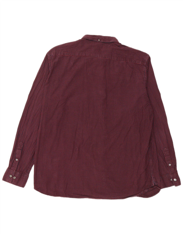 FRENCH CONNECTION Cămașă de flanel pentru bărbați 2XL Burgundy Check