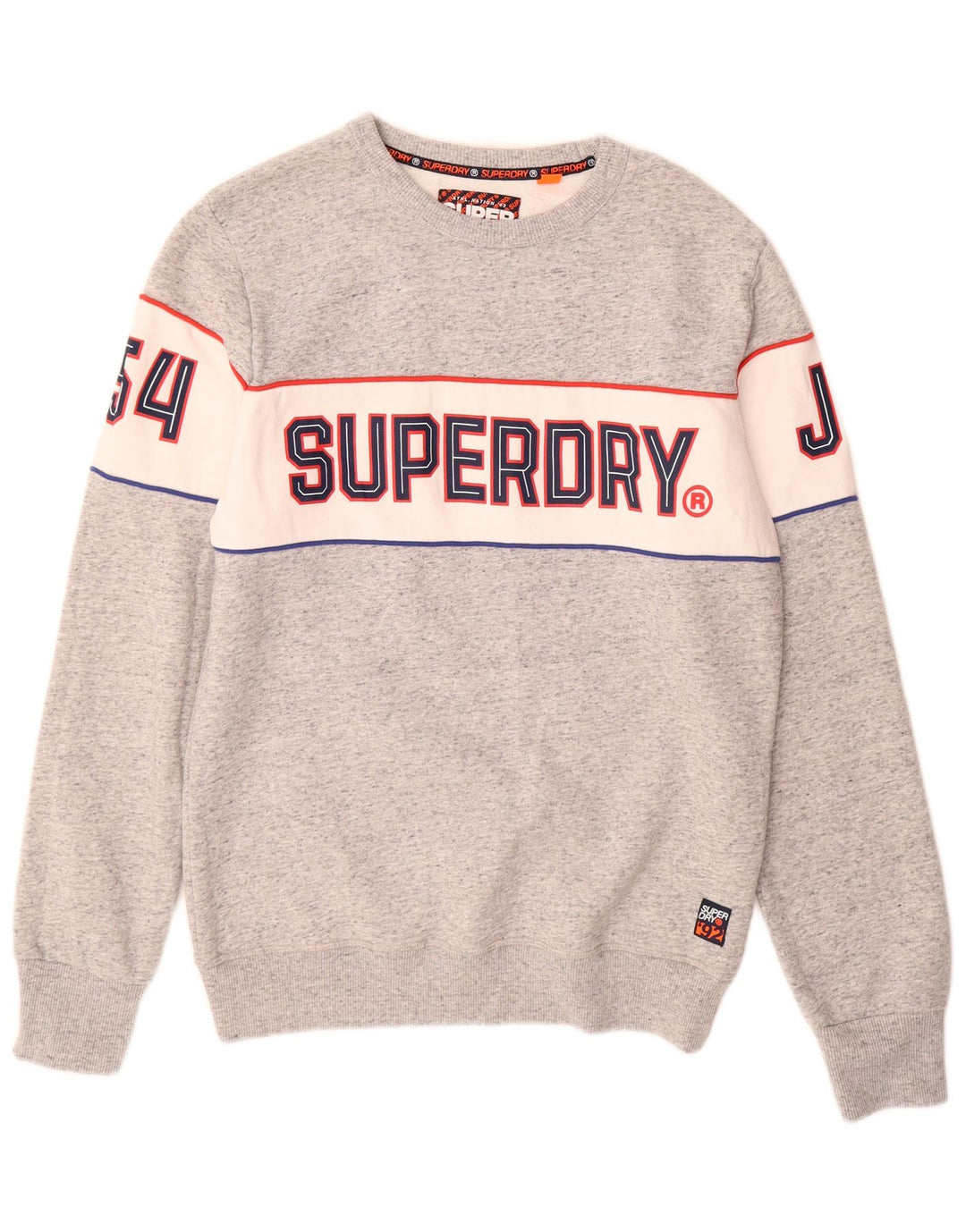 SUPERDRY Hanorac grafic pentru bărbați Pulover mare, gri, bumbac color bloc