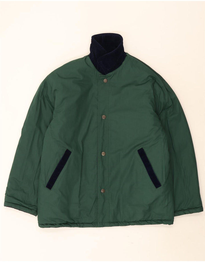 Vintage Mens Reversible Quilted Jacket UK 38 Medium Bluemarin Blue Poliester
